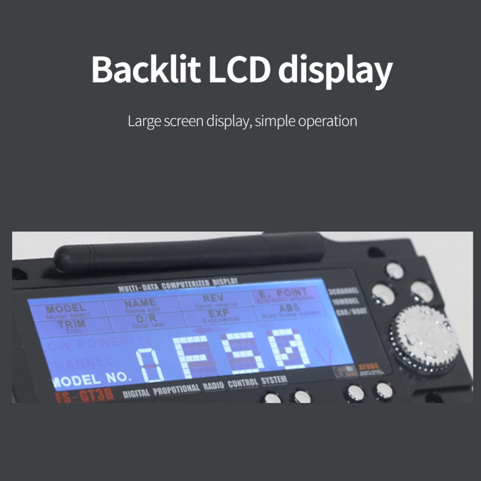 Flysky FS-GT3B 2.4G 3CH Radio Model Remote Control LCD &Receiver For RC Car Boat - Image 4 of 4