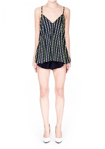 The Fifth Navy & Yellow Print Cami Top & Short Set / Outfit Size XL RRP £65 - Image 3 of 4