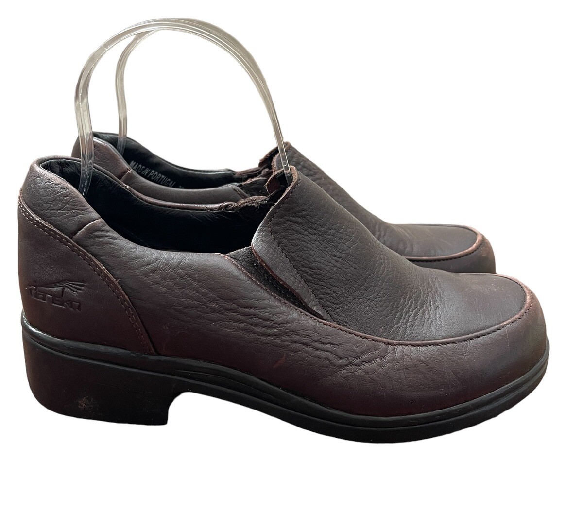 Dansko Brown Comfort Casual Clogs Closed Toe Leather Slip On  display picture 3