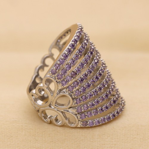 Umwerfend Cubic Zirkonia Nine Line Riesiges Hochzeit Damen Ring Variant Color - Bild 43 von 129