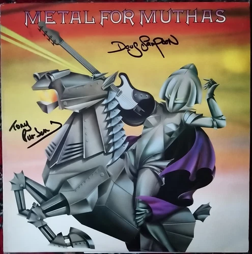 IRON MAIDEN RARE METAL FOR MUTHAS UK LP HAND SIGNED BY DOUG SAMPSON TONY PARSONS