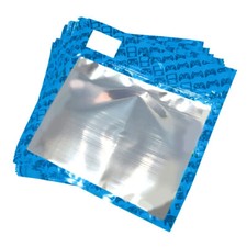 MEDIUM 9" x 7"  RESEALABLE PLASTIC DISPLAY BAGS FOR GAMING CABLES & MORE -BLUE