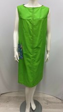 Vintage Montgomery Ward House Dress Shift Green Patch Flower Pocket Size 18