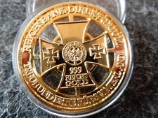 Gold Plated Medal - Iron Cross - Faithfulness and Honor for the Fatherland - God with Us -