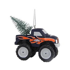 Denver Broncos Christmas Tree Holiday Ornament - Monster Truck - Team Logo