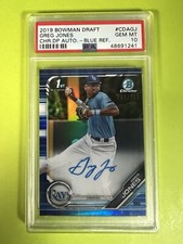 2019 Bowman Chrome Draft Pick Auto #CDA-GJ Greg Jones 62/150 (AU RC) PSA 10 GM