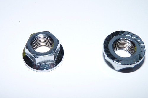 Flanged Nut - 6mm / 8mm / 10mm x 1.25 / 12mm 1.25 - UK Made - CHROME - Picture 7 of 10