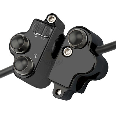 Universal 1” Motorcycle Handlebar Switch – Left/Right Controls For Turn Signals, Horn, Lights, Chrome/Black