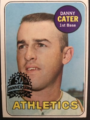 2018 TOPPS HERITAGE DANNY CATER #44 50TH ANNIVERSARY GOLD FOIL 1968 BOX TOPPER