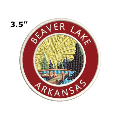 Beaver Lake Arkansas Patch Iron-On Embroidered Applique Nature Badge Souvenir