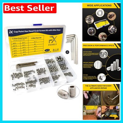 Verschiedene Madenschrauben 240er Set - Ideal für Befestigungen, Größen M3 bis M8 enthalten