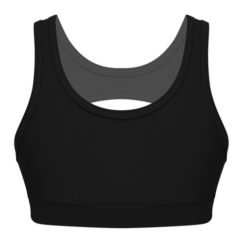 Kids Girls Crop Top Sleeveless Slant Shoulder Stretchy Vest Training Sport Bra - Picture 28 of 52
