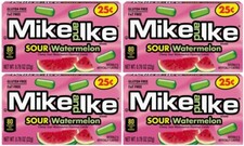 4x Mike Ike Sour Watermelon Minis Chewy Flavored Candy 22g