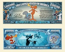 OUR ROCKY AND BULLWINKLE MILLION DOLLAR BILL (25 Bills)