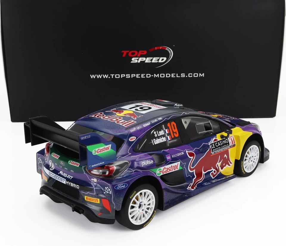 MODELLINO AUTO STATICO TRUESCALE FORD PUMA RALLY MONTECARLO 2022 LOEB SCALA 1/18 - Immagine 2 di 4