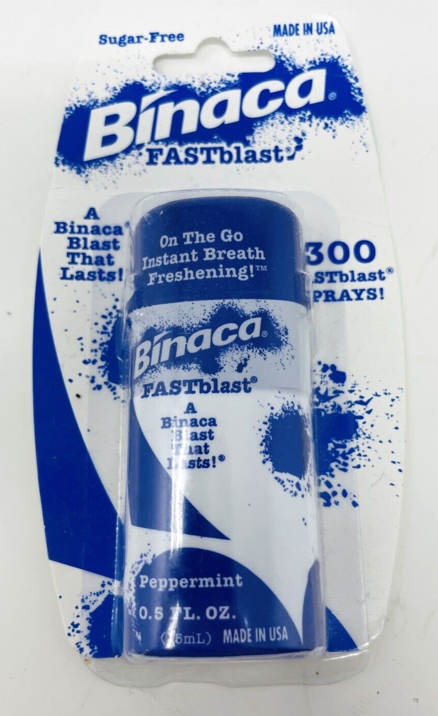 Binaca Fast Blast Peppermint Fresh Breath Spray Fastblast 0.5oz