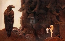 John Bauer, The Girl and the Eagle (1912) *Art Postcard NEW