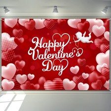 Valentines Day Banner 72" x 48" Romantic Love Cupid Decorations Happy Valen...