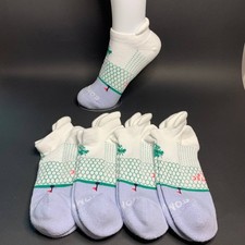 Bombas Women's Ankle Socks 4 Pair Pack White Lavender Green Golf Size M Medium
