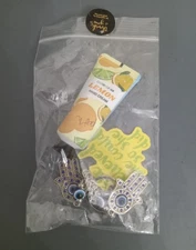 Turkish Blue Evil Eye Rhinestone Hamsa Hand Keychain Clothes Of Skin Lemon Cream