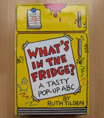What's In The Fridge?  Rare vintage pop-up pull-out ABC book 1994 90s RuthTilden