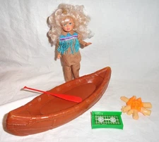 Vintage 1990's Kidcore Doll Camping/Canoe Set