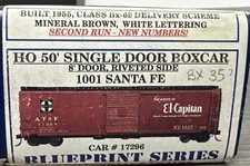 Branchline Trains Blueprint HO Kit 1001 50’ Single Door Boxcar Santa Fe 17296