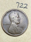 1913-S LINCOLN WHEAT CENT, low mintage date, "FINE" condition #722