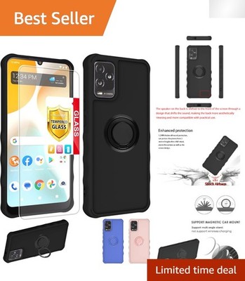 BLU View 5 Pro Case with Tempered Glass Protector & 360° Ring Support