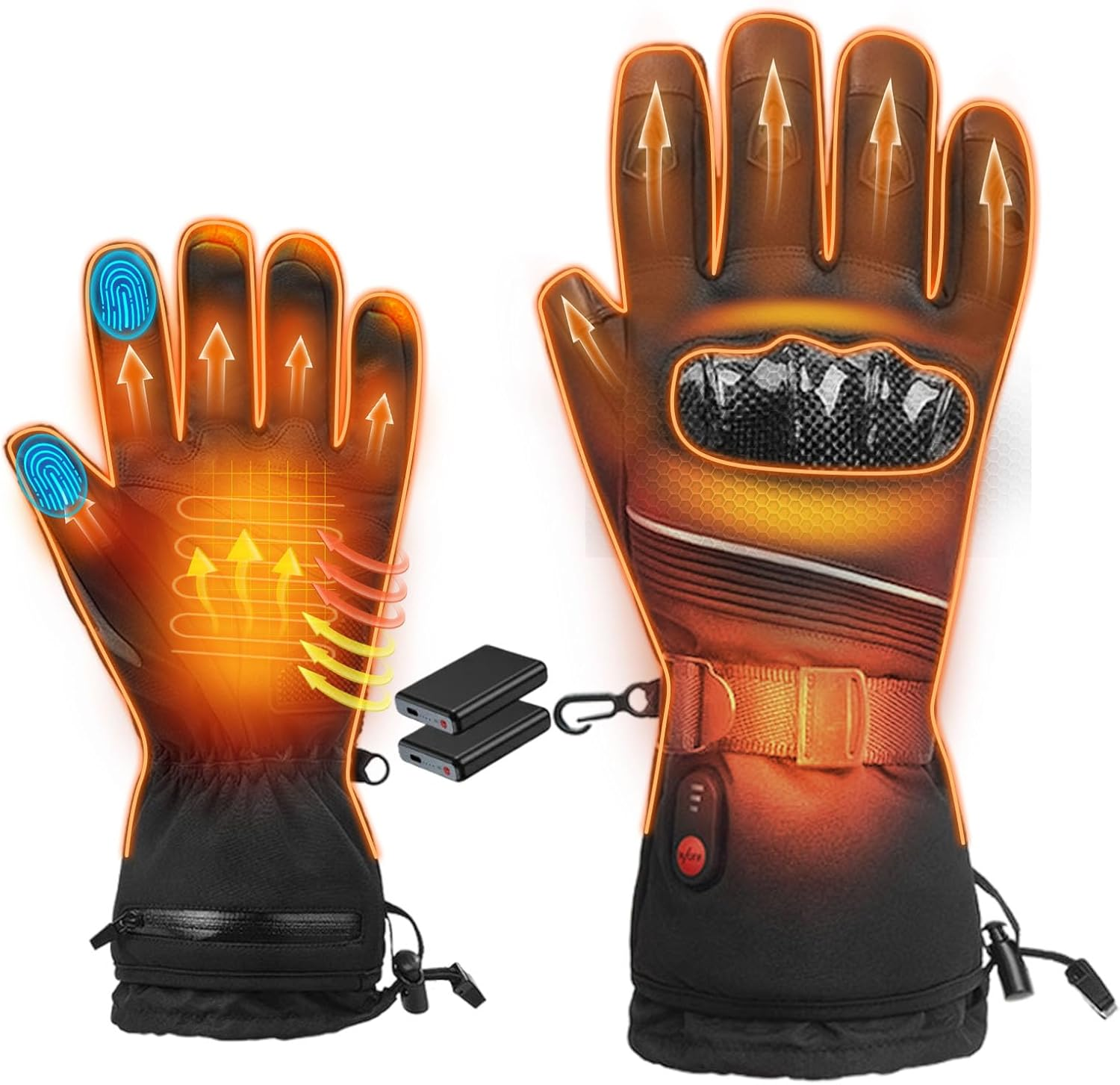Rechargeable Heated Waterproof Touchscreen Gloves