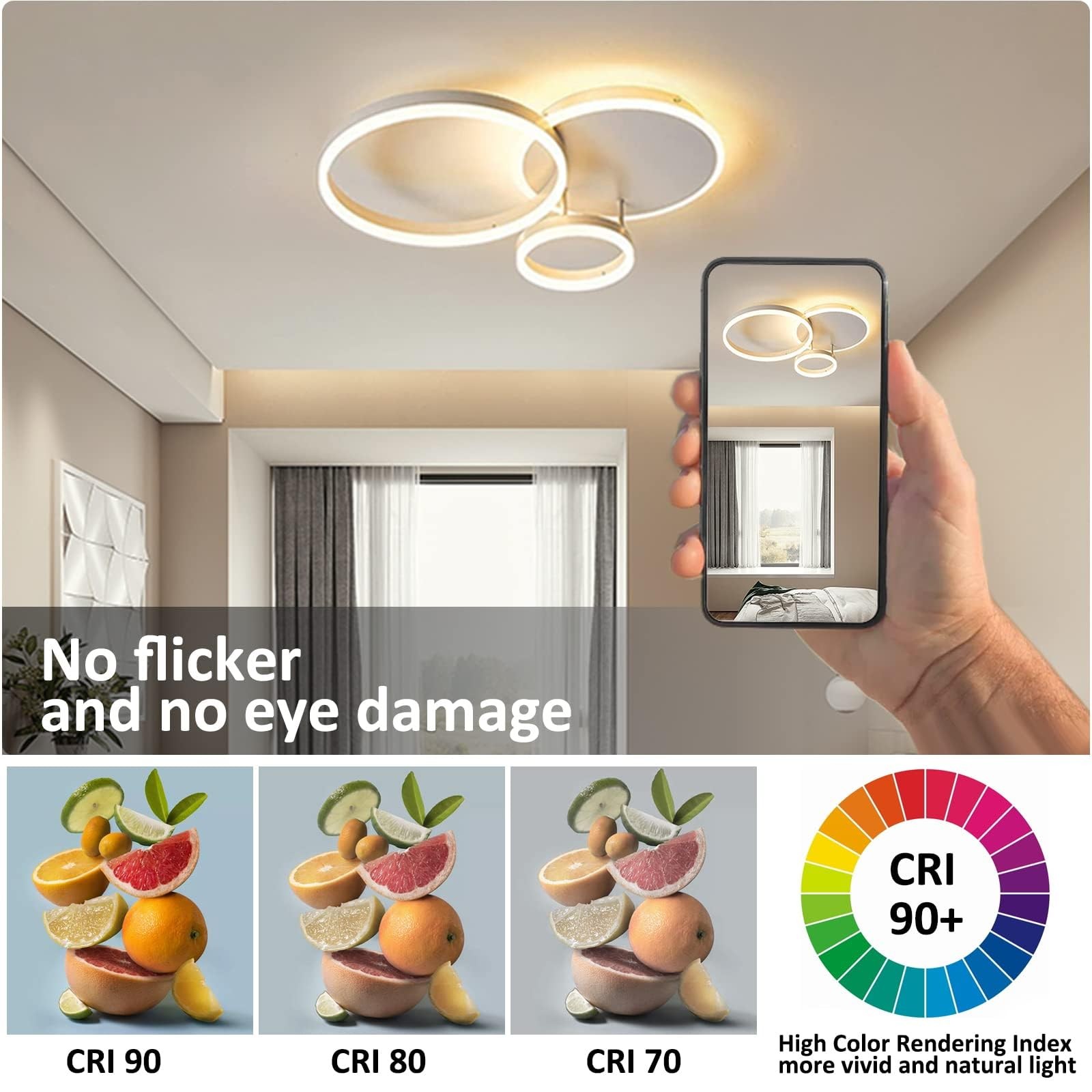Plafoniera LED 65cm 54W Dimmerabile - Lampada Soffitto Professionale - 2