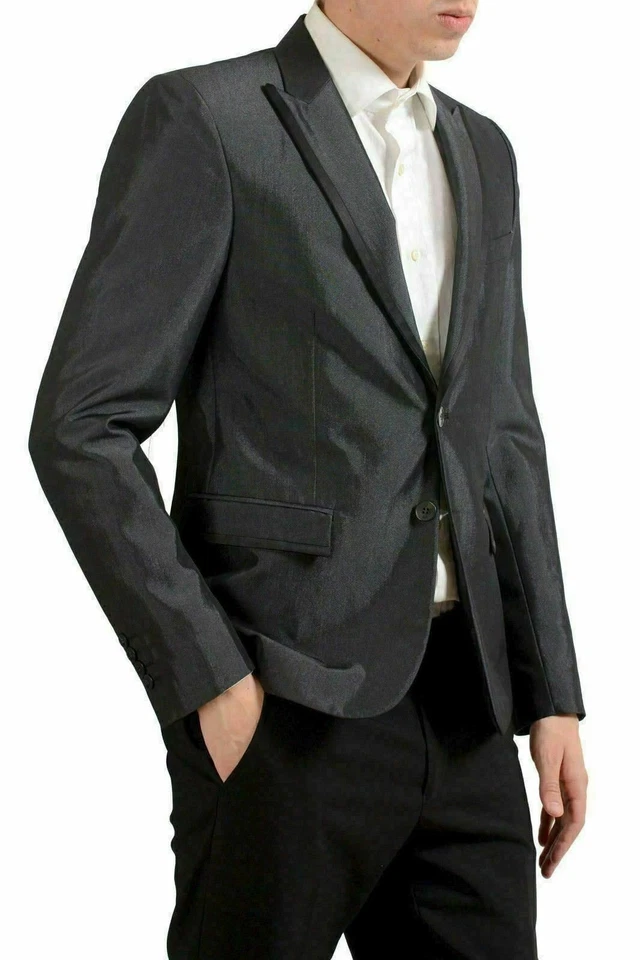 Just Cavalli Men's Charcoal Wool Two Button Blazer Sport Coat US 38 IT 48 - Image 2 of 4