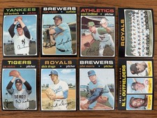1971 Topps Baseball 8 Card Hi# Lot, SP Russ Snyder, Bill Burbach, More, Vgex-Ex