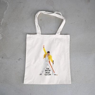 THE SHOW MUST GO ON Freddie Mercury Queen Bohemian Rhapsody Tote Bag