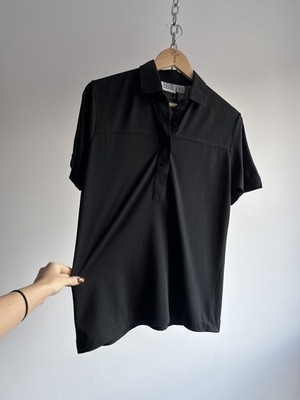 Vintage 1990s Leon Levin Black Polo Shirt Women s Size Medium