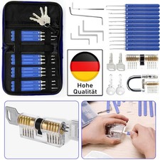 17-Teiliges Dietrich Set mit 2 transparenten Schlössern Profi Lockpicking Set`