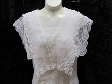 Jessica McClintock Gunne Sax White Lace Dress 1970s Vintage H0144 