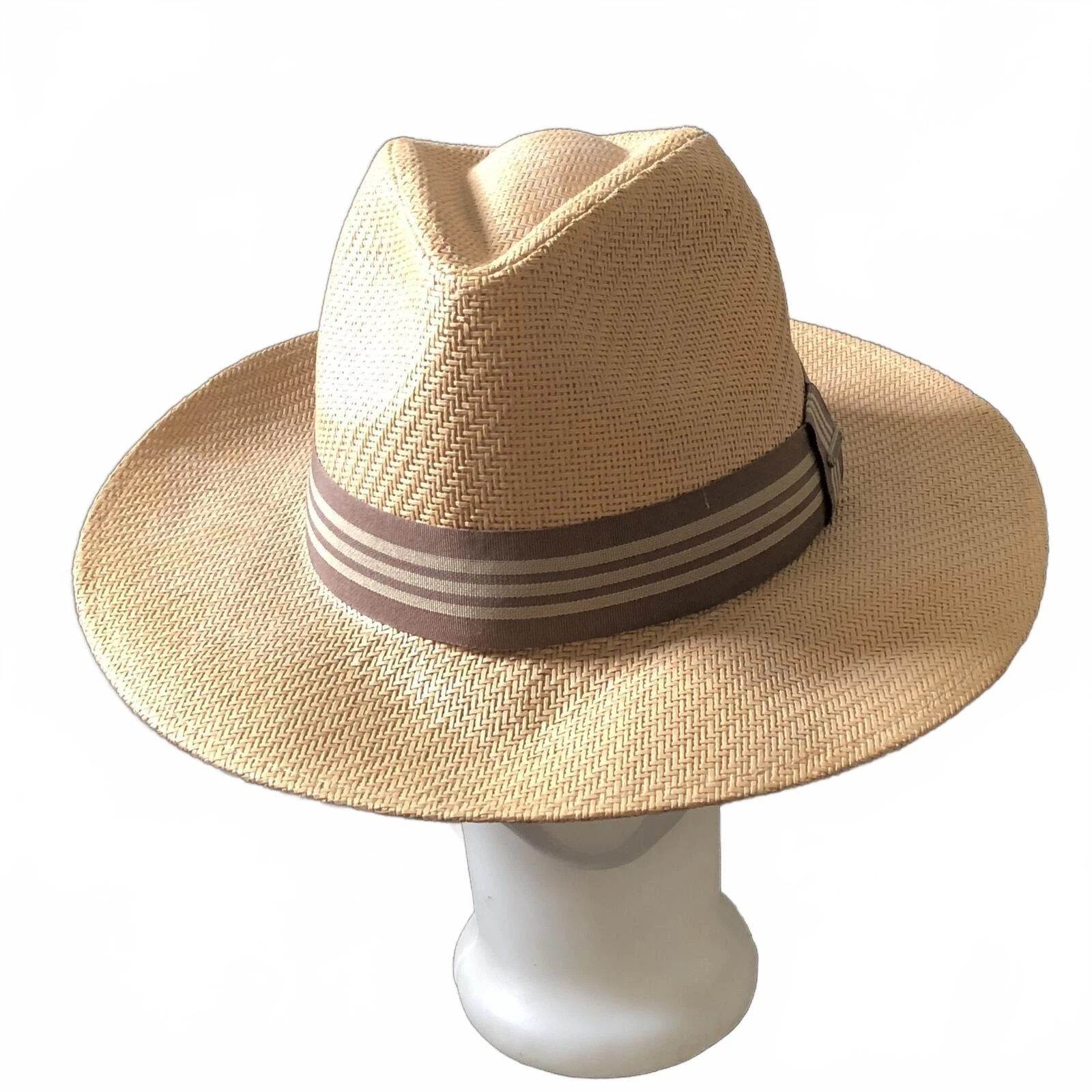 Kooringal Beige Paper Straw Wide Brim Fedora Hat Size L / XL