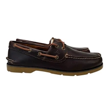 Sperry Top-Sider Leeward 2-Eye Leather Boat Brown Shoes STS18231 Men's Size 8