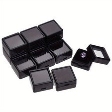12pcs Square Plastic Loose Display boxes Clear Window Small Jewelry Storage