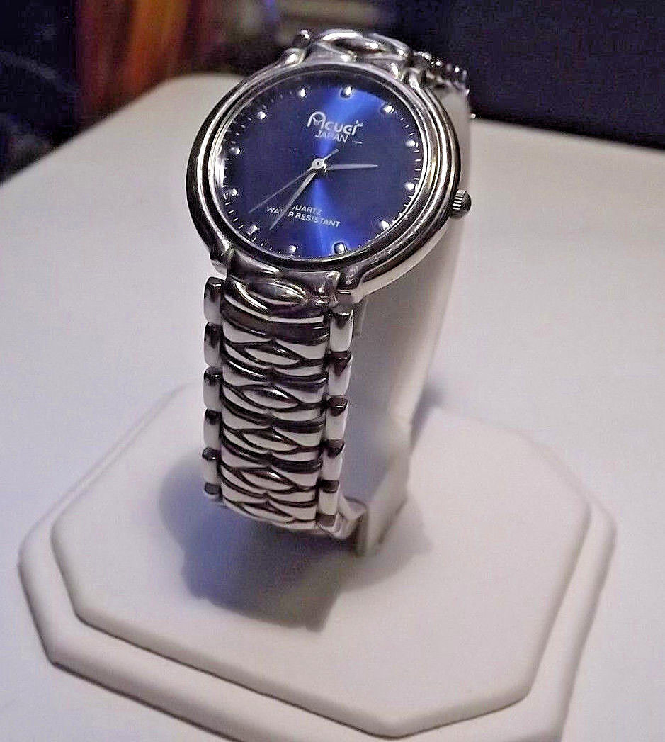 LN Acuet Water Resistant Deep Sapphire Blue Dial Wrist Watch. Two Year Warranty