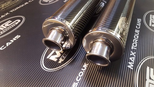 MotoGuzzi 1100 Sport Carbon Round Road Legal Performance Motorbike Exhaust Pipes - Picture 3 of 6