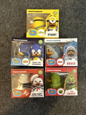 Mini Tubbz Jeep Ducks - Shark Duck Sonic Stuart Minions Stay Puff Grinch - Lot 5