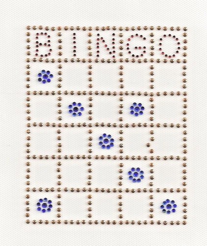Bingo Card Gambling Rhinestone Rhinestud Design Iron On Hot Fix ...