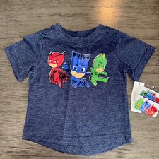 PJ Masks Infantil Niños Manga Corta Azul Marino Camiseta Camiseta 18M