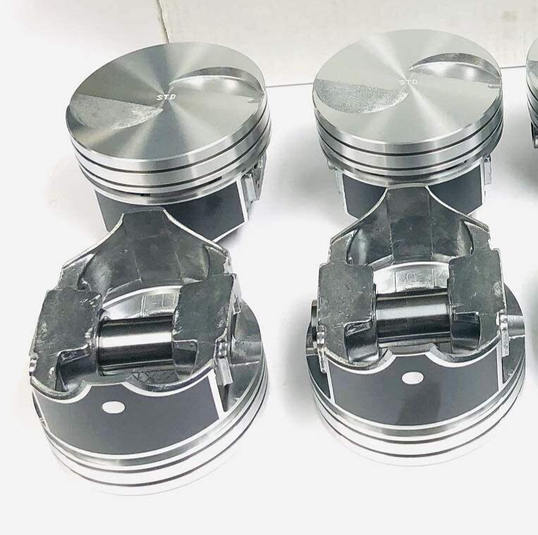 PISTONS Set/4+MOLY Rings for Mercruiser Marine 470/470R/488R Ford 3.7L