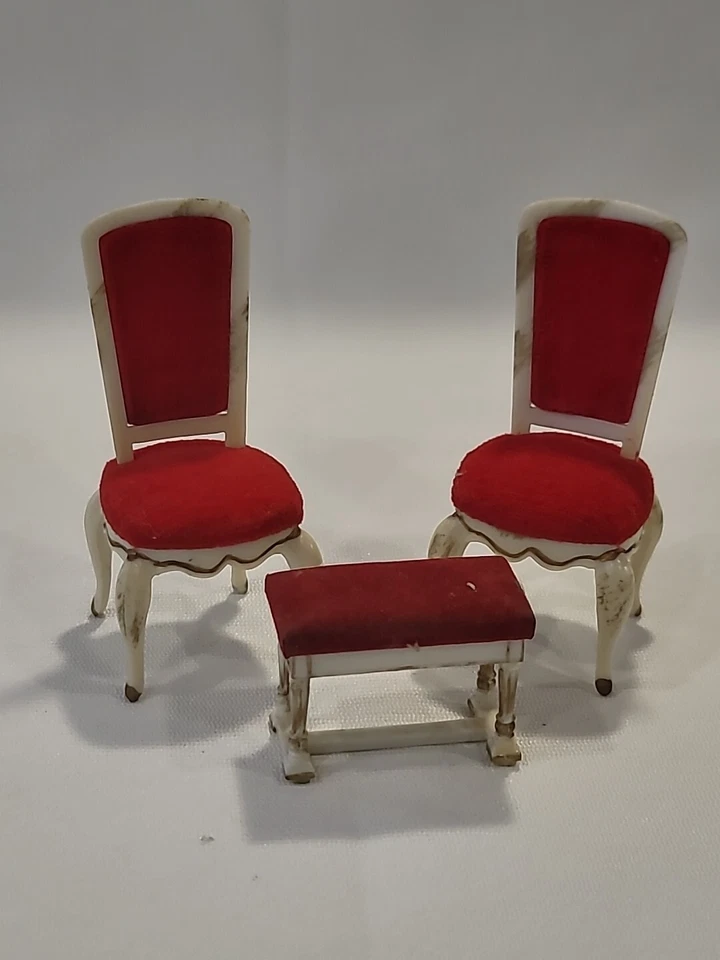 Dollhouse Funiture Ideal Japan Vtg Plastic Music Room Piano Fireplace Buffet - Image 3 of 4