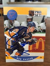 1990-91 PRO SET #520 BOB BASSEN SIGNED AUTOGRAPHED CARD D