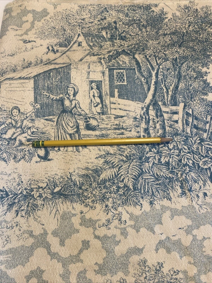 Tela de tela tejida a tiempo para corteza de inodoro azul azulado lado del condado 45’x116’ 3+ yardas Foto 2 de 4