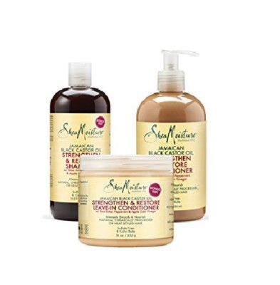 Shea Moisture Jamaican Black Castor Oil Shampoo, Conditioner & Leave Conditioner